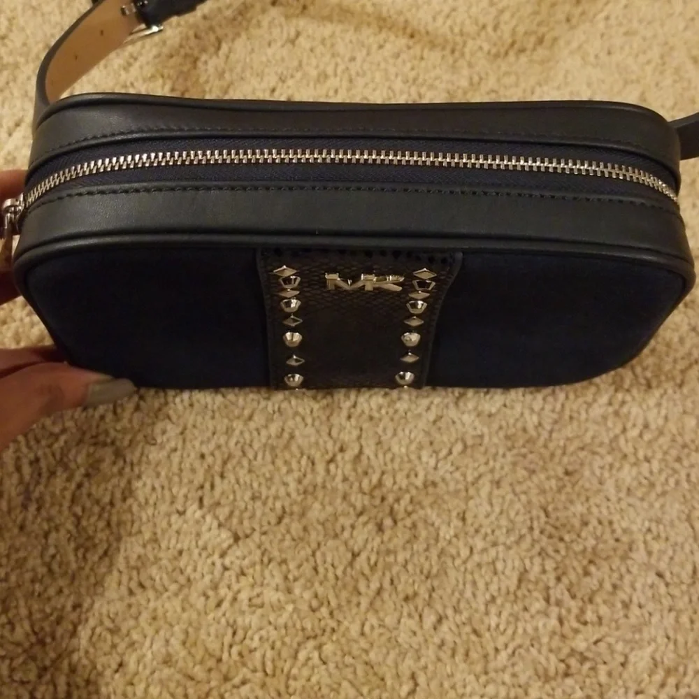 New! MICHAEL KORS Blue Suede Fanny Pack